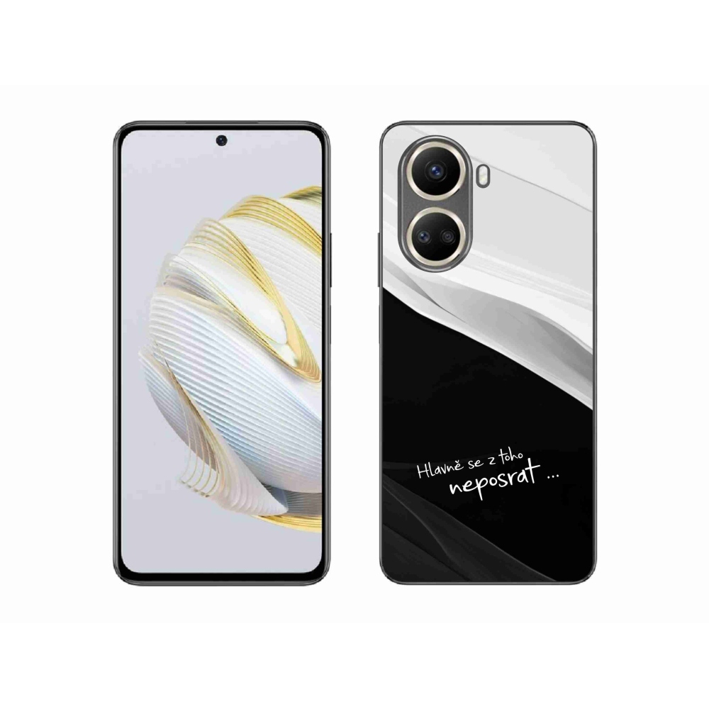 Gélový kryt mmCase na Huawei Nova 10 SE - vtipný text 13 čiernobiele pozadie