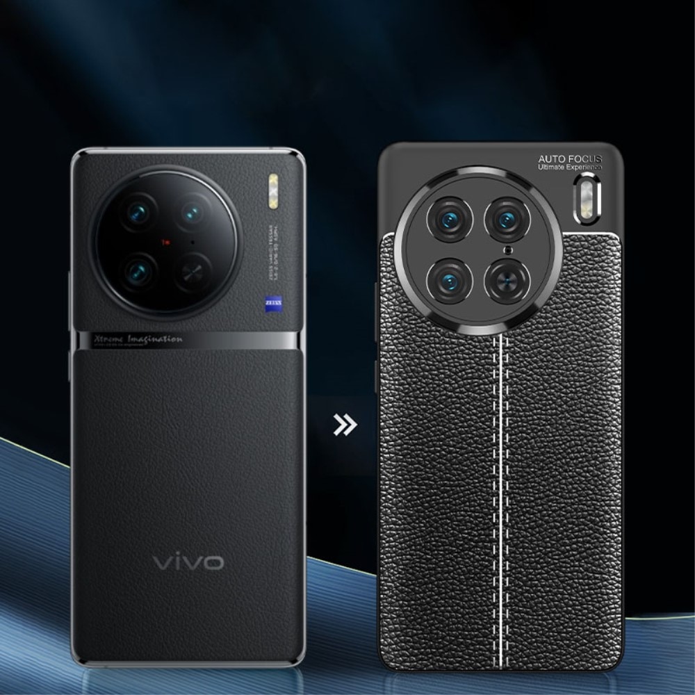 Litchi odolný gélový obal na Vivo X90 Pro - čierny