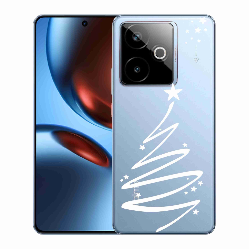 Gélový kryt mmCase na Realme GT 7 5G/GT 7T 5G - biely stromček na priehľadnom pozadí