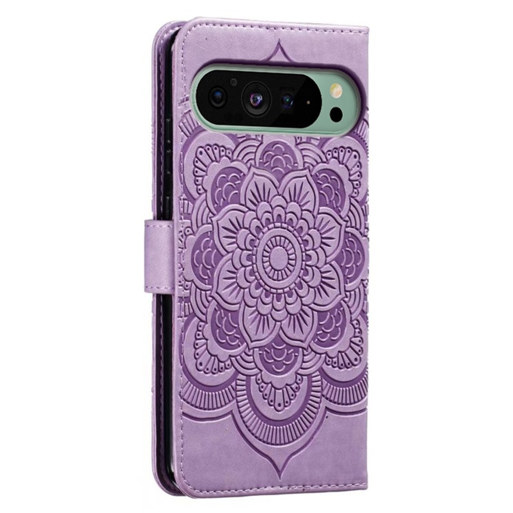 Mandala knižkové puzdro na Google Pixel 10 Pro/Pixel 10/9 Pro/9 - fialové