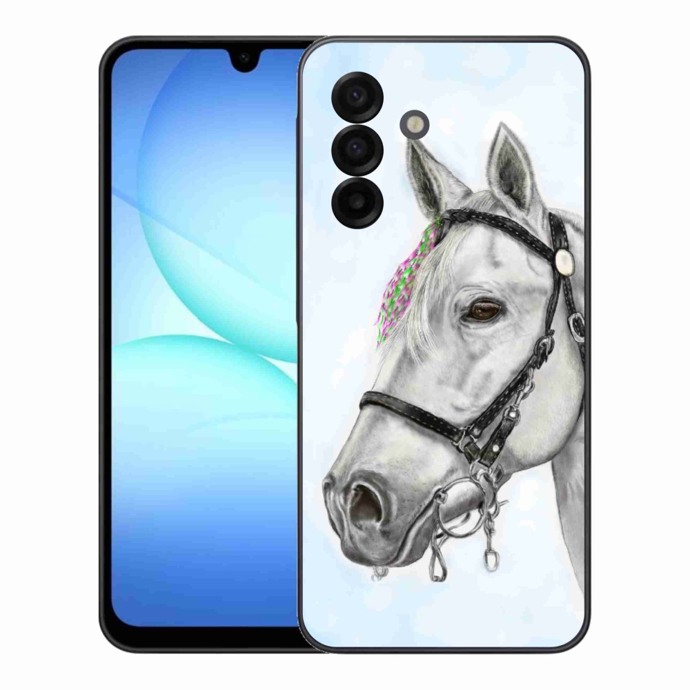 Gélový kryt mmCase na Samsung Galaxy A17 4G/5G - biely kôň 1