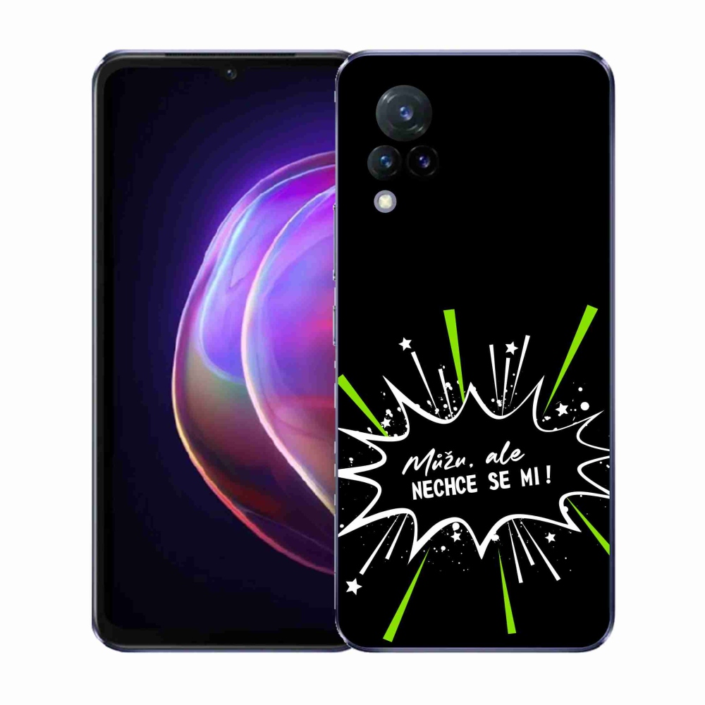 Gélový kryt mmCase na Vivo V21 4G/5G - vtipný text 11 čierne pozadie