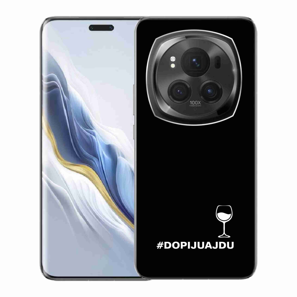 Gélový kryt mmCase na Honor Magic 6 Pro 5G - vínny motív čierne pozadie