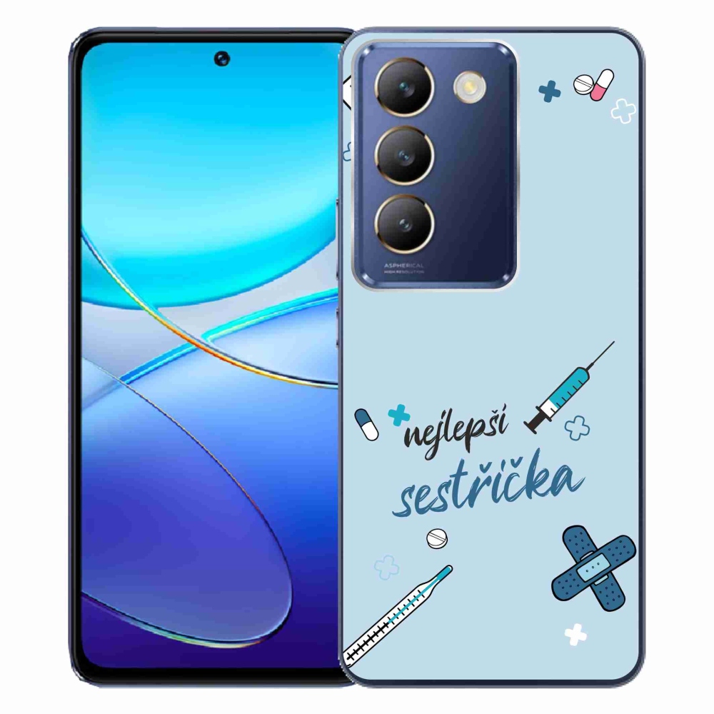 Gélový kryt mmCase na Vivo V40 SE 4G/5G - najlepšia sestrička modré pozadie