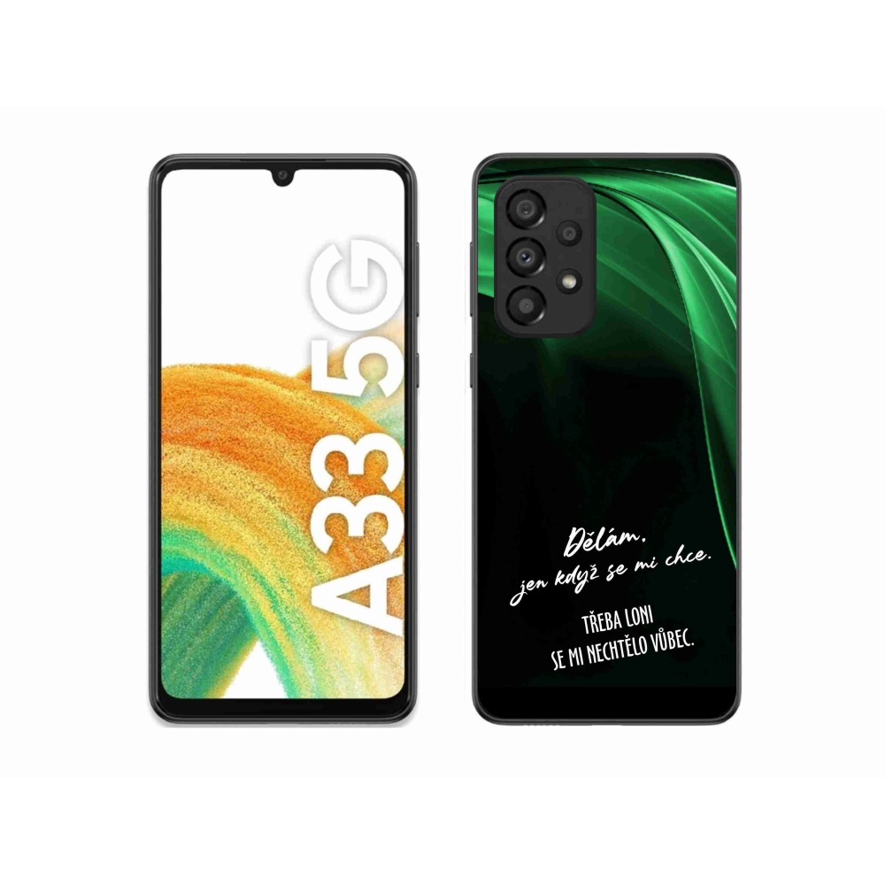 Gélový kryt mmCase na Samsung Galaxy A33 5G - vtipný text 12 čierne pozadie