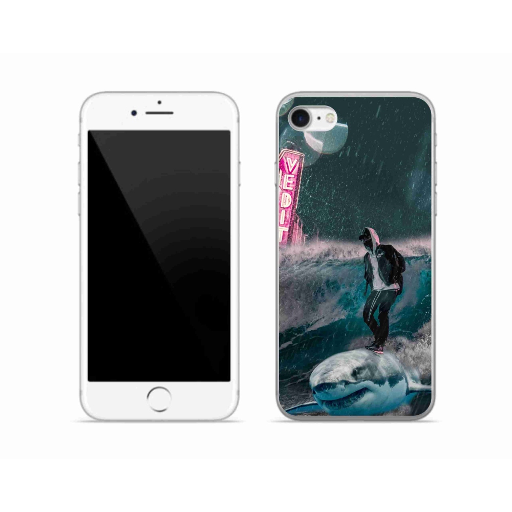 Gélový kryt mmCase na iPhone SE (2020) - žralok