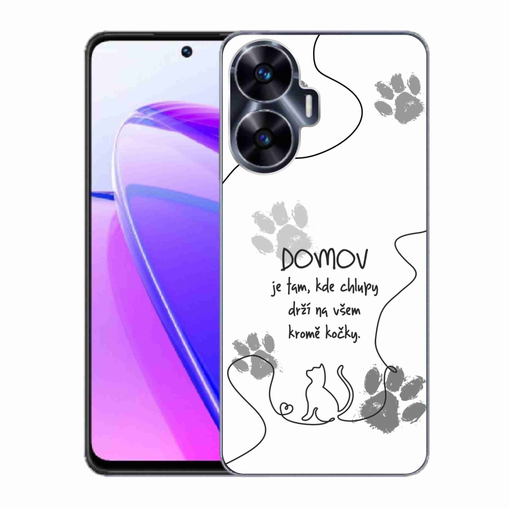 Gélový kryt mmCase na Realme C55 - mačacie motív biele pozadie
