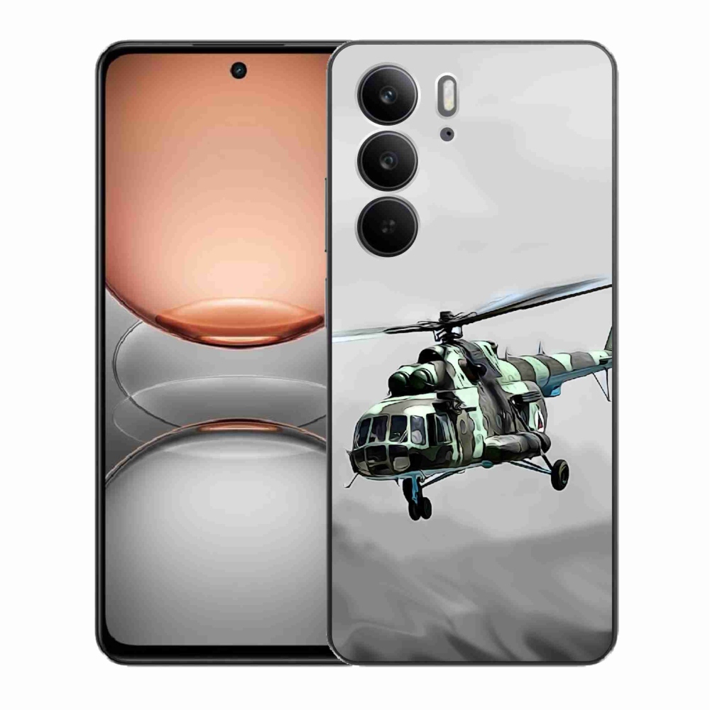 Gélový kryt mmCase na Realme C75 - vojenský vrtuľník