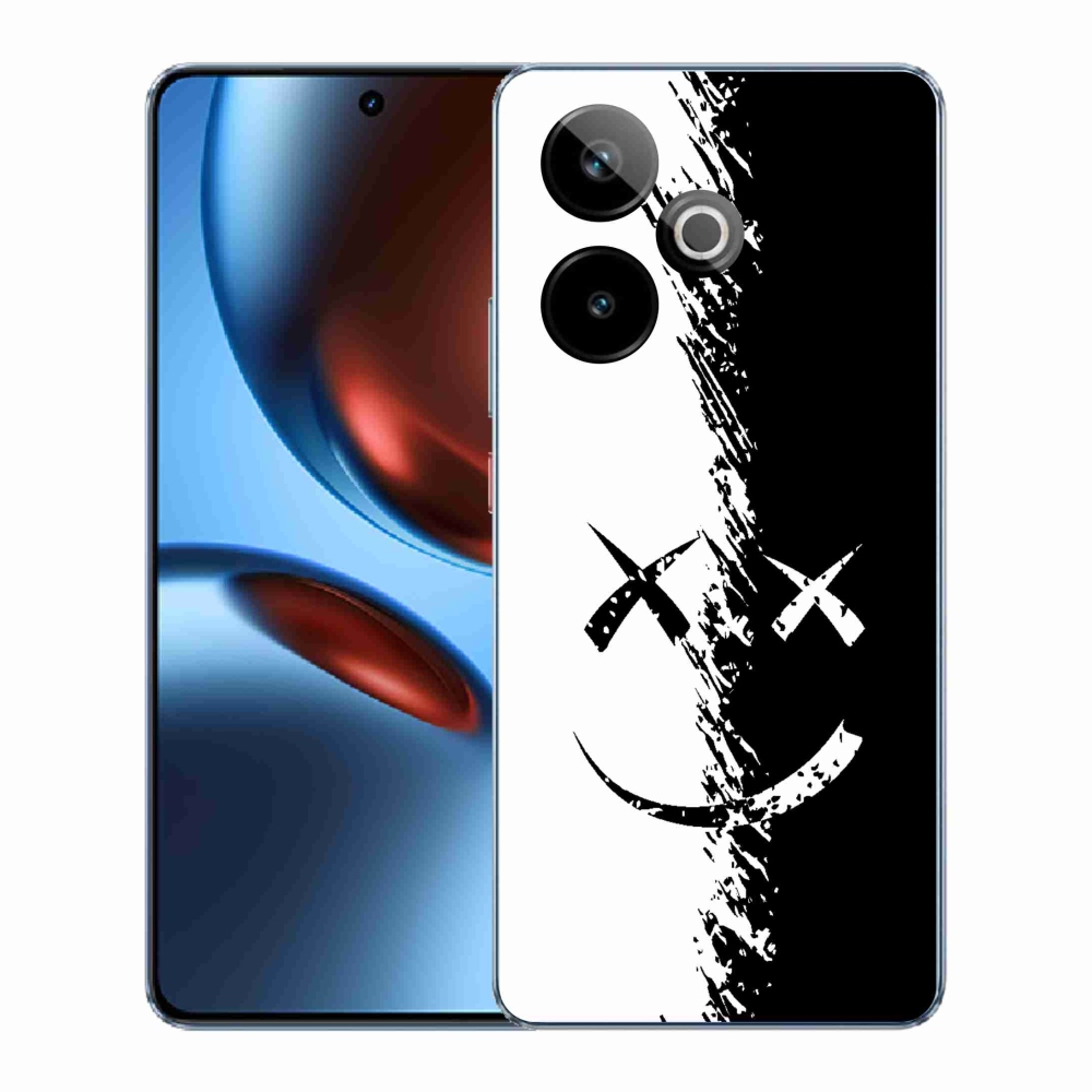 Gélový kryt mmCase na Realme GT 7 5G/GT 7T 5G - čiernobiely smajlík