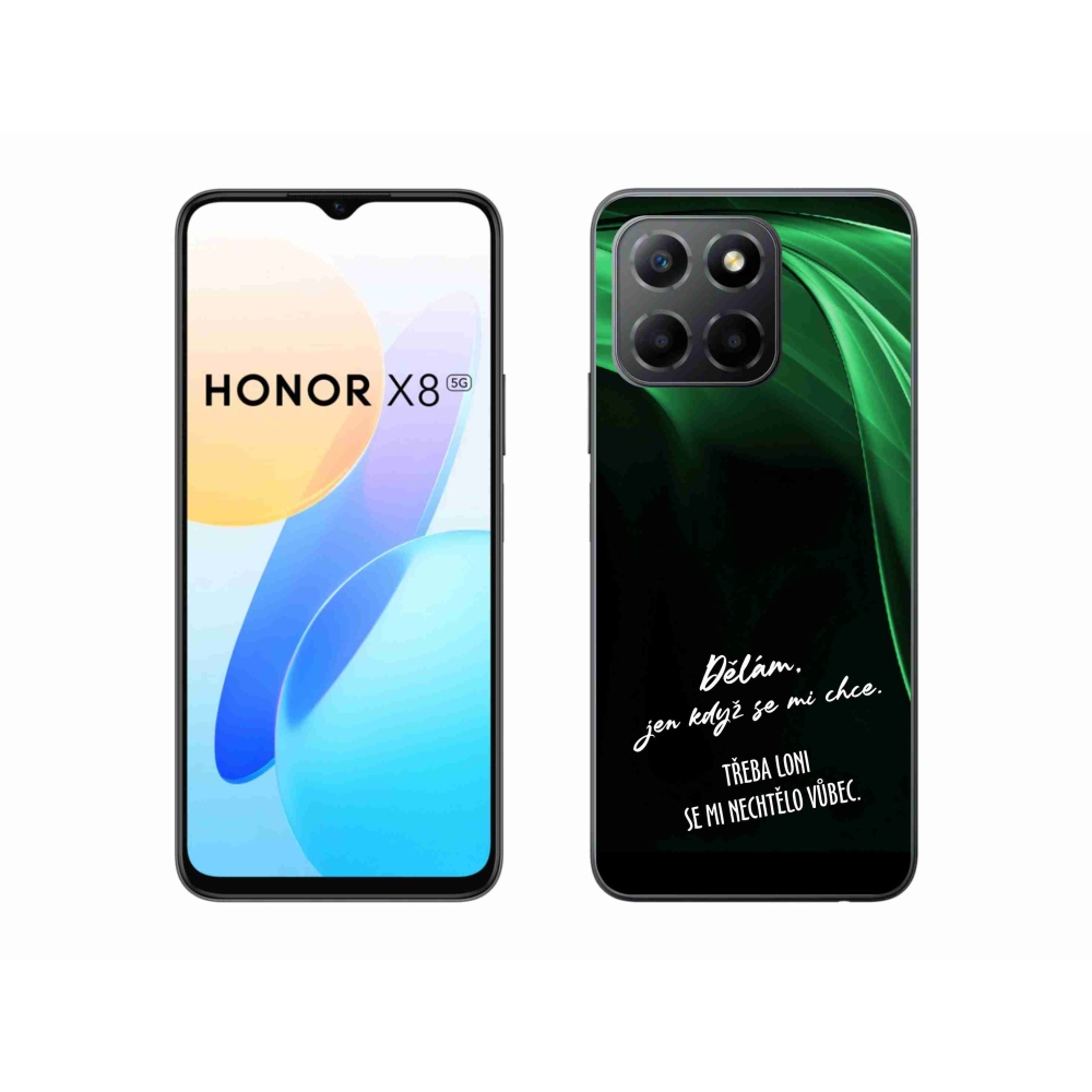 Gélový kryt mmCase na Honor X8 5G/Honor 70 Lite 5G - vtipný text 12 čierne pozadie