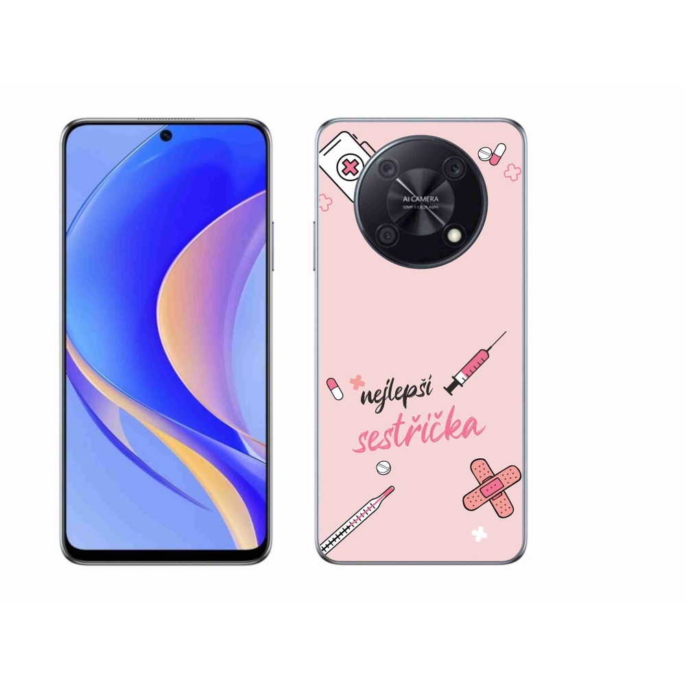 Gélový kryt mmCase na Huawei Nova Y90 - najlepšia sestrička ružové pozadie