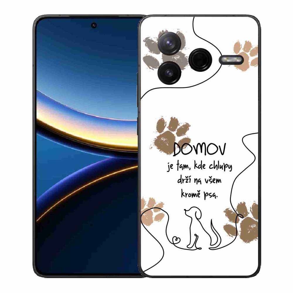 Gélový kryt mmCase na Xiaomi Poco F7 Pro - psí motív biele pozadie