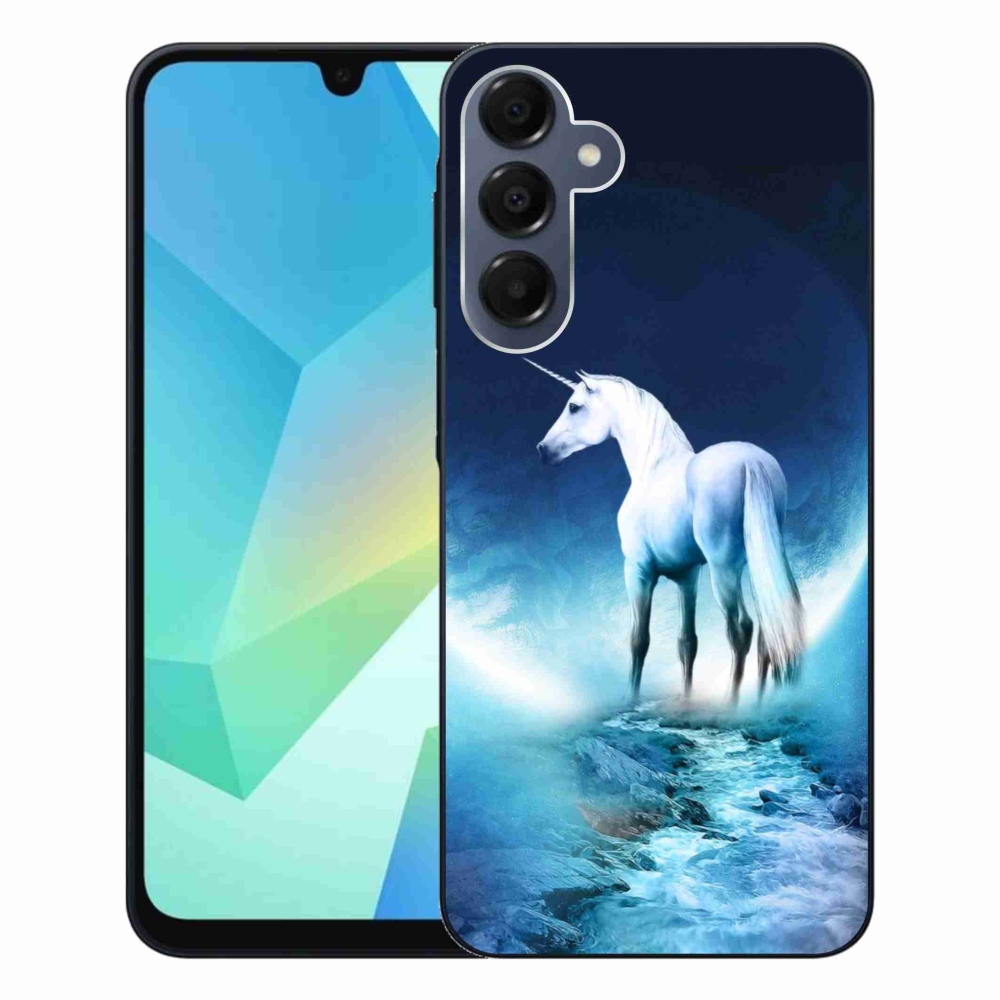 Gélový kryt mmCase na Samsung Galaxy A16 4G/5G - biely jednorožec