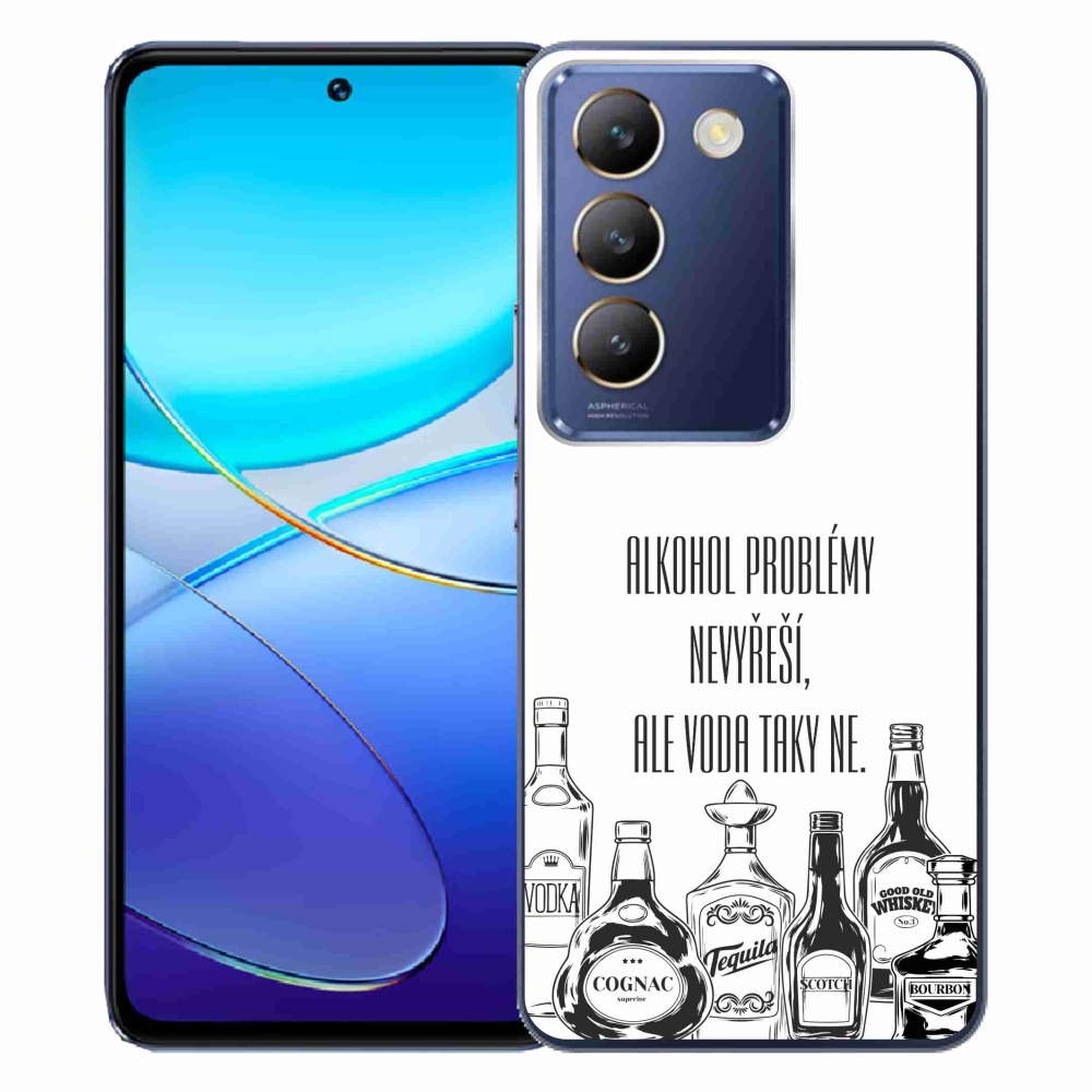 Gélový kryt mmCase na Vivo V40 SE 4G/5G - vtipný text biele pozadie