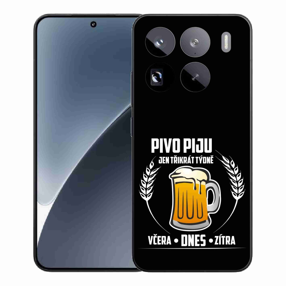 Gélový kryt mmCase na Xiaomi 15 Pro - pivný motív čierne pozadie