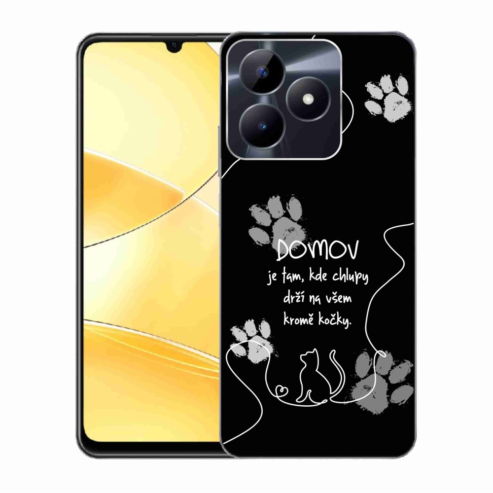 Gélový kryt mmCase na Realme C51/C53 - mačacie motív čierne pozadie