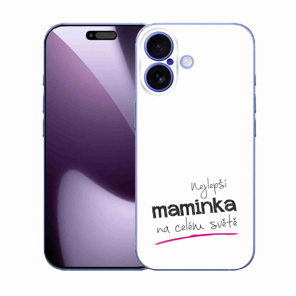 Gélový kryt mmCase na iPhone 17 - najlepšia mamička 4 biele pozadie