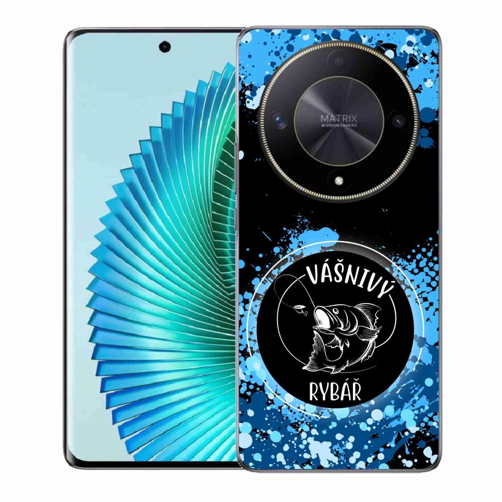 Gélový kryt mmCase na Honor Magic 6 Lite 5G - vášnivý rybár čierne pozadie