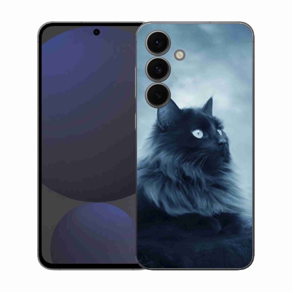 Gélový kryt mmCase na Samsung Galaxy S25 FE - čierna mačka 1