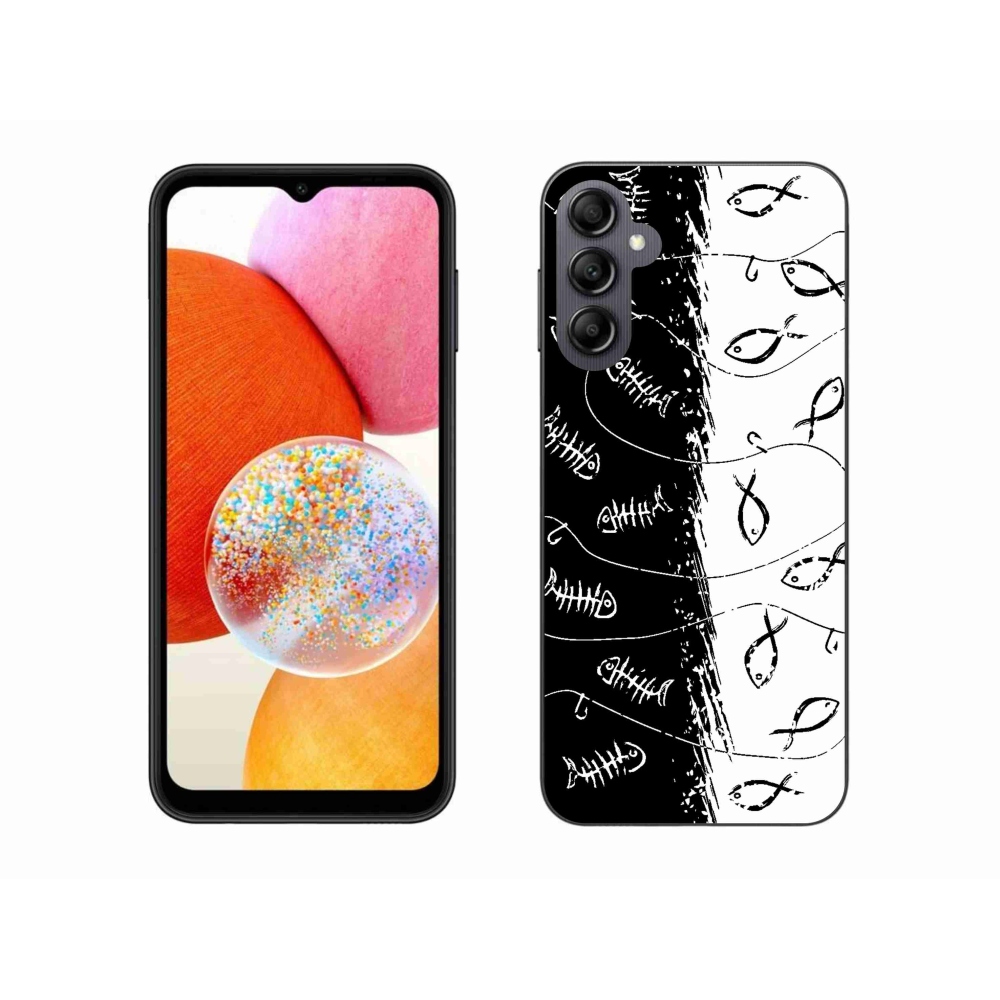 Gélový kryt mmCase na Samsung Galaxy A14 4G/5G - kostry a rybky