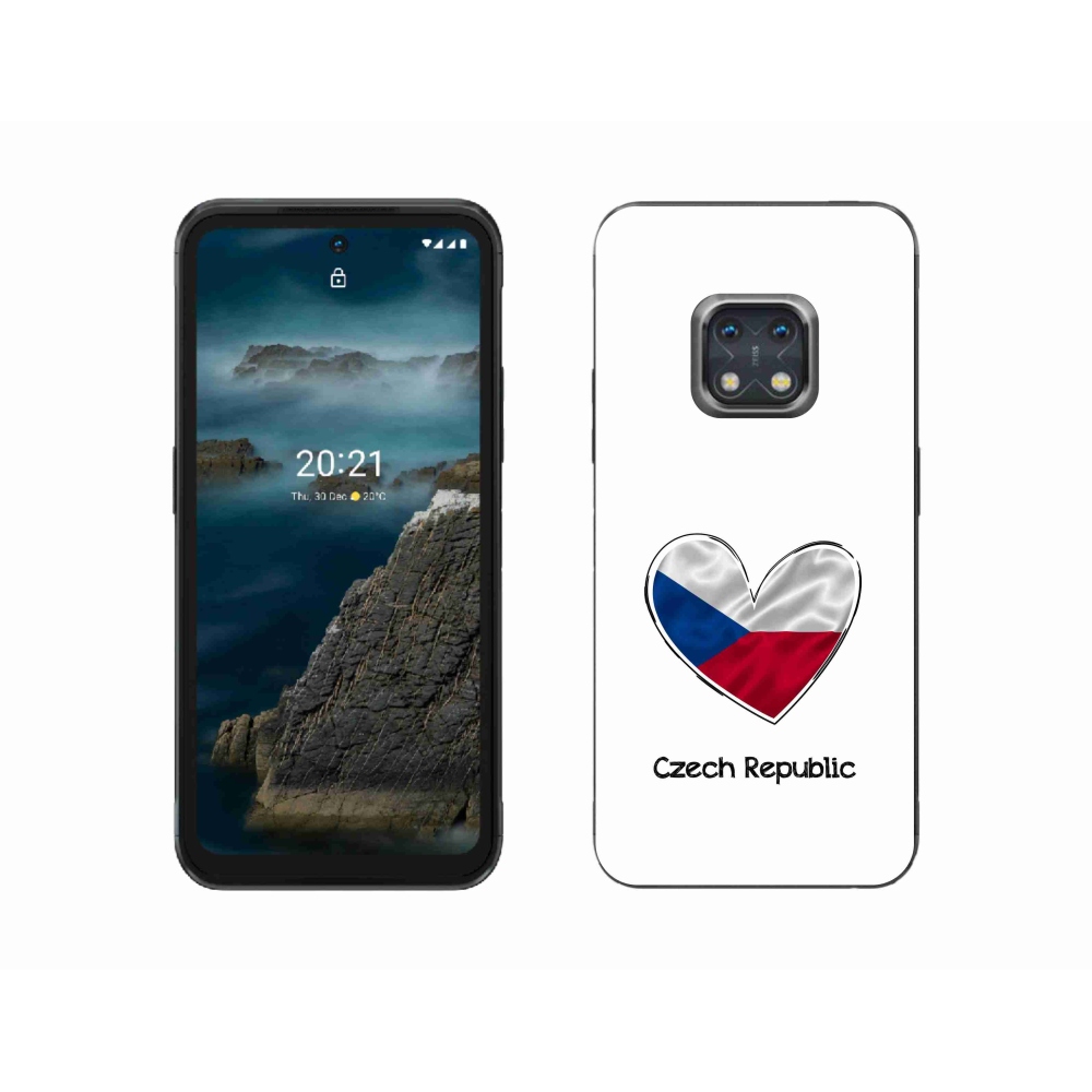 Gélový kryt mmCase na Nokia XR20 - vlajka srdca biele pozadie
