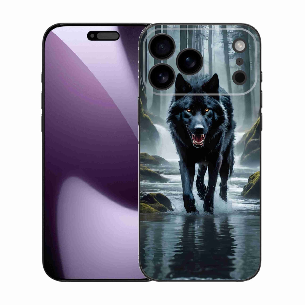 Gélový kryt mmCase na iPhone 17 Pro Max - čierny vlk