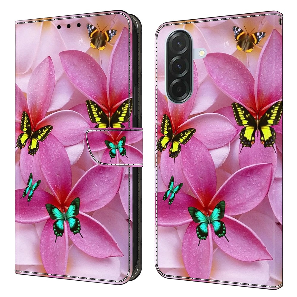 Fashion knižkové púzdro na Samsung Galaxy A16 4G/5G - motýle a ružové kvety