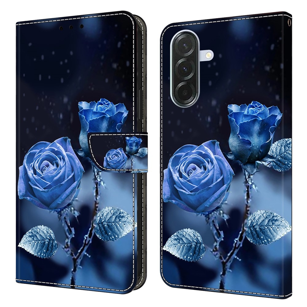 Fashion knižkové púzdro na Samsung Galaxy A36 5G - modré ruže