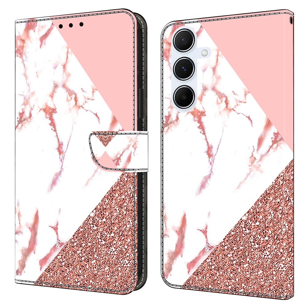 Fashion knižkové púzdro na Samsung Galaxy A56 5G - trojuholníkový vzor