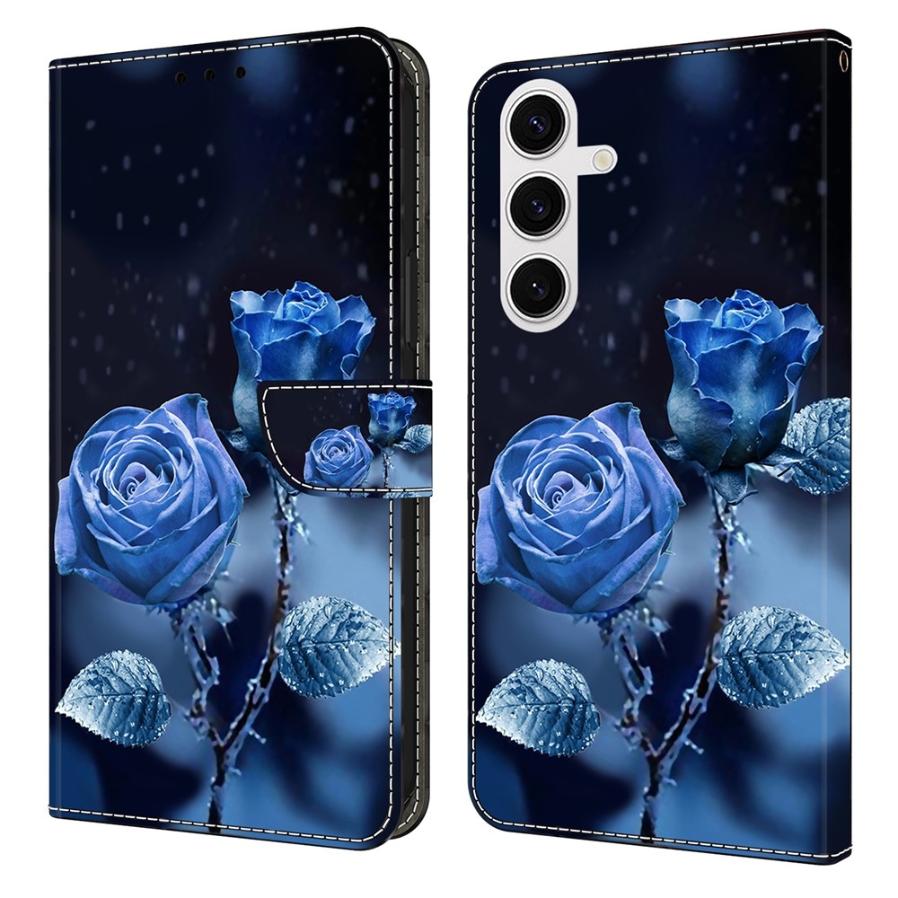 Fashion knižkové púzdro na Samsung Galaxy S26/S26 Pro - modrá ruža
