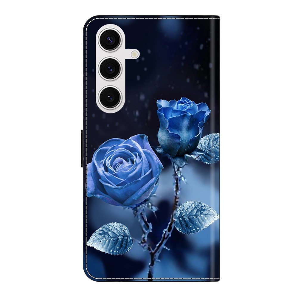Fashion knižkové púzdro na Samsung Galaxy S26/S26 Pro - modrá ruža