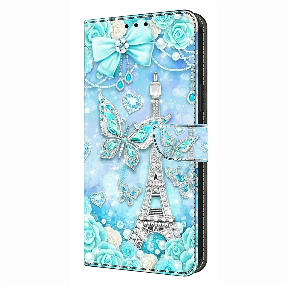 Fashion knižkové puzdro na Xiaomi Redmi A7 Pro - Eiffelova veža a motýle
