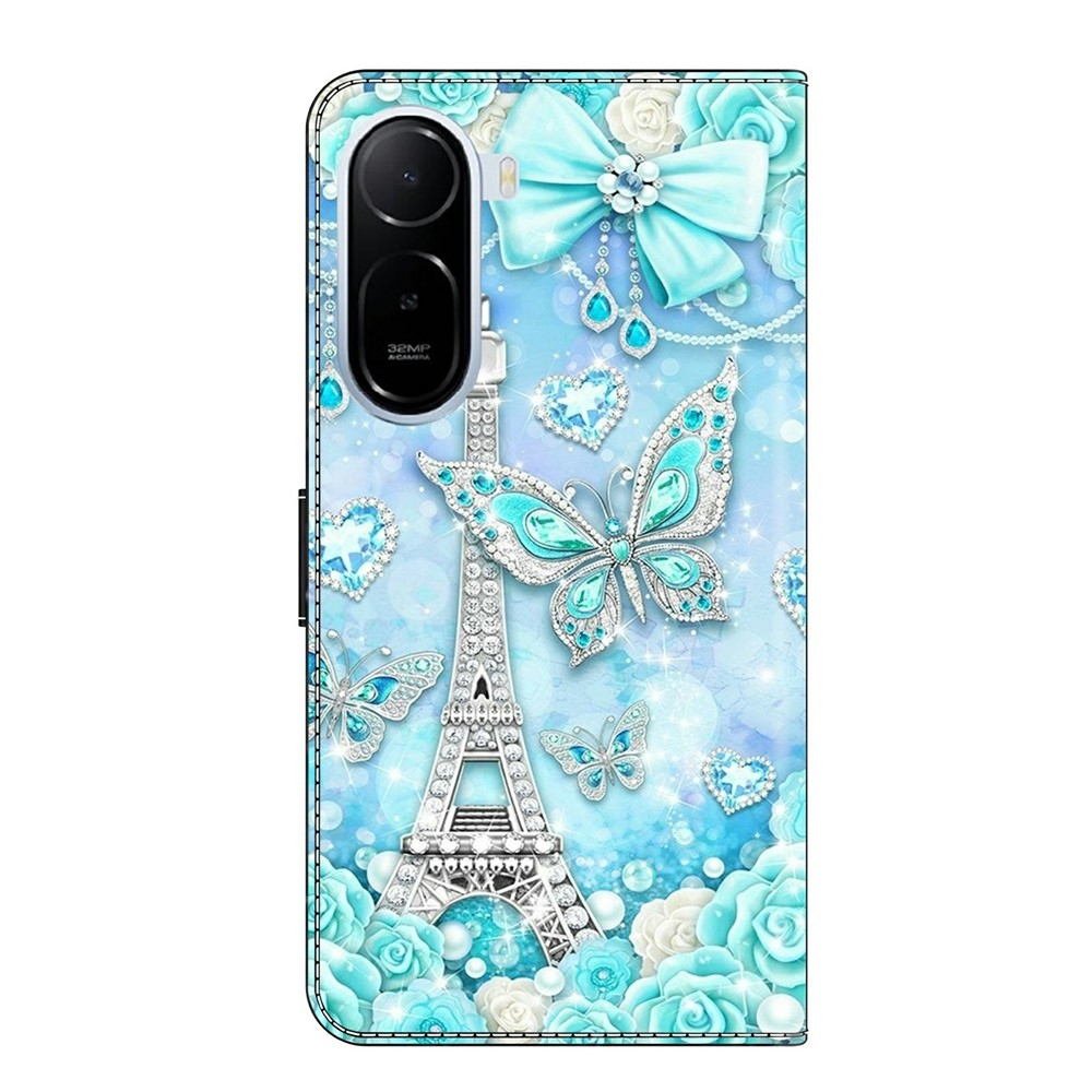 Fashion knižkové puzdro na Xiaomi Redmi A7 Pro - Eiffelova veža a motýle