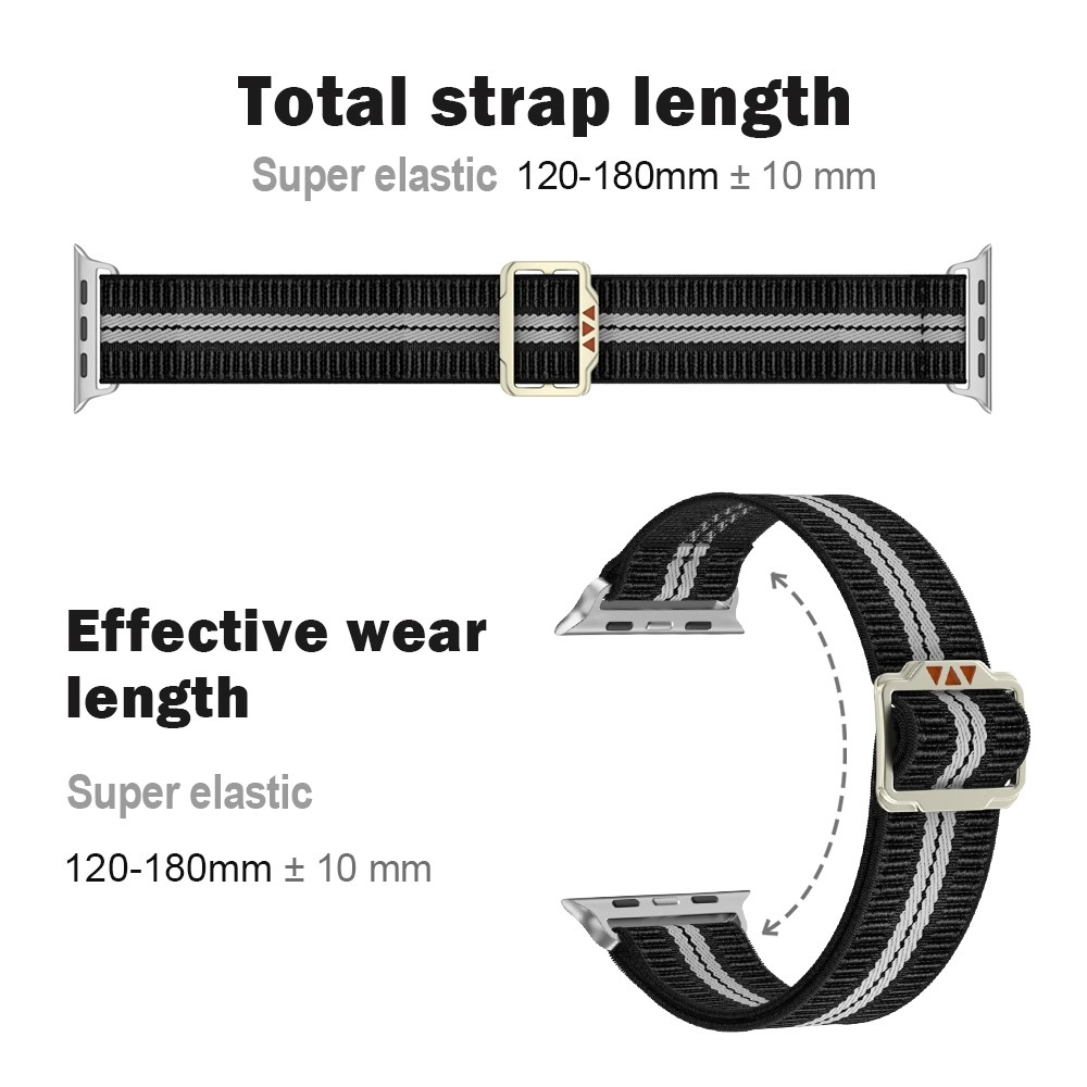 Fasten nylonový remienok na Apple Watch Ultra 4/3/2/1 49mm/12/11/10 46mm - čierny/biely