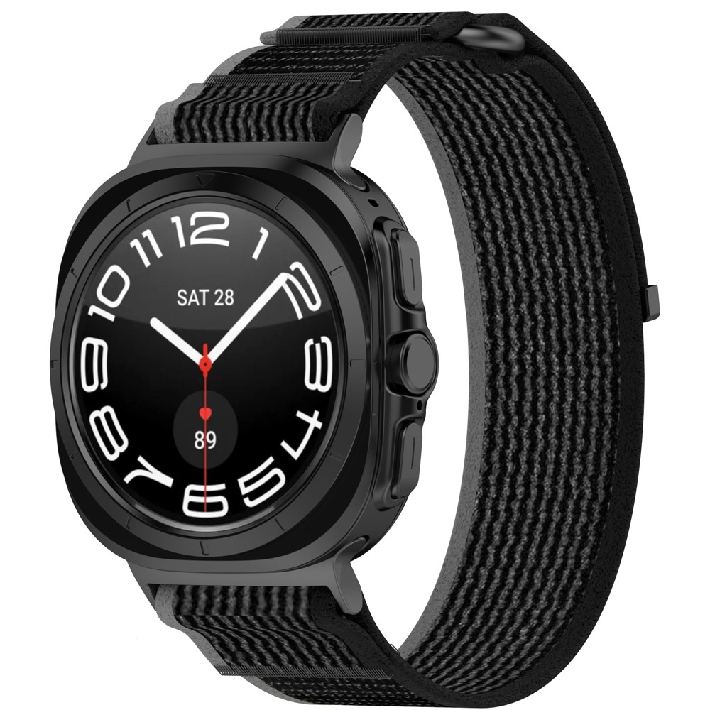 Fasten nylonový remienok na Samsung Galaxy Watch Ultra (2025) 47mm - čierny / sivý