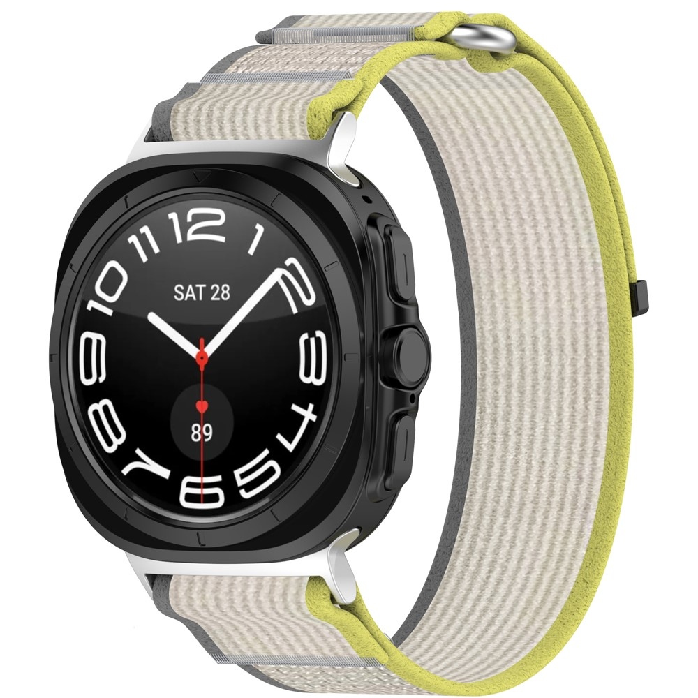 Fasten nylonový remienok na Samsung Galaxy Watch Ultra (2025) 47mm - žltý/sivý