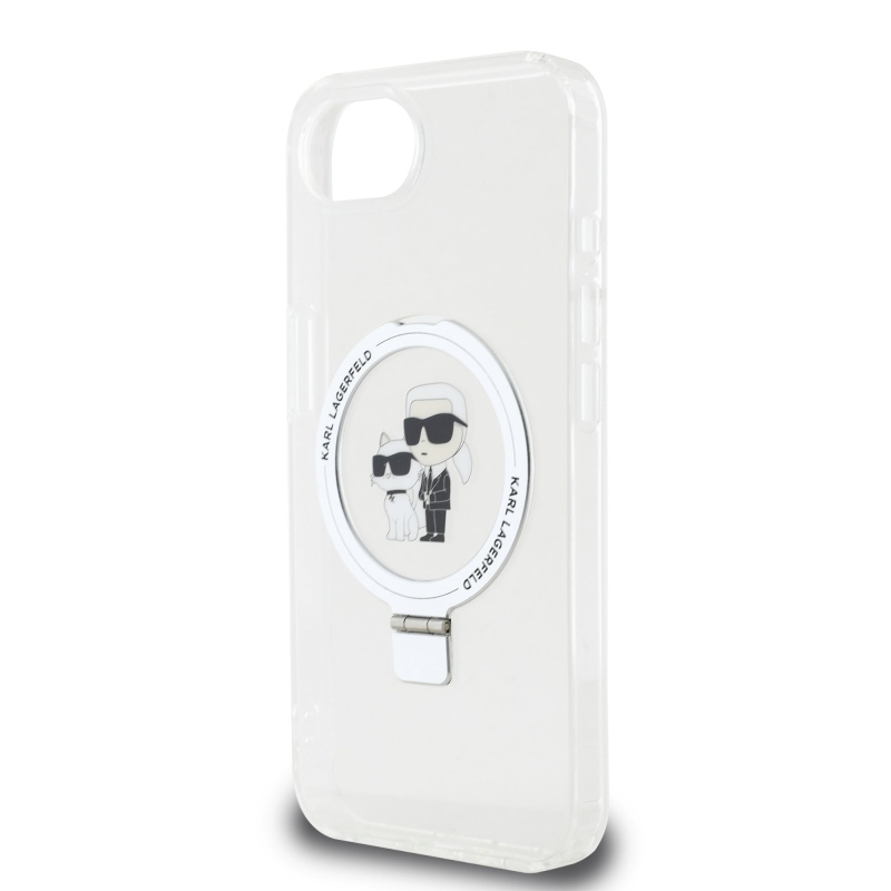 Karl Lagerfeld Ringstand Karl and Choupette MagSafe Zadný Kryt pre iPhone 16e White