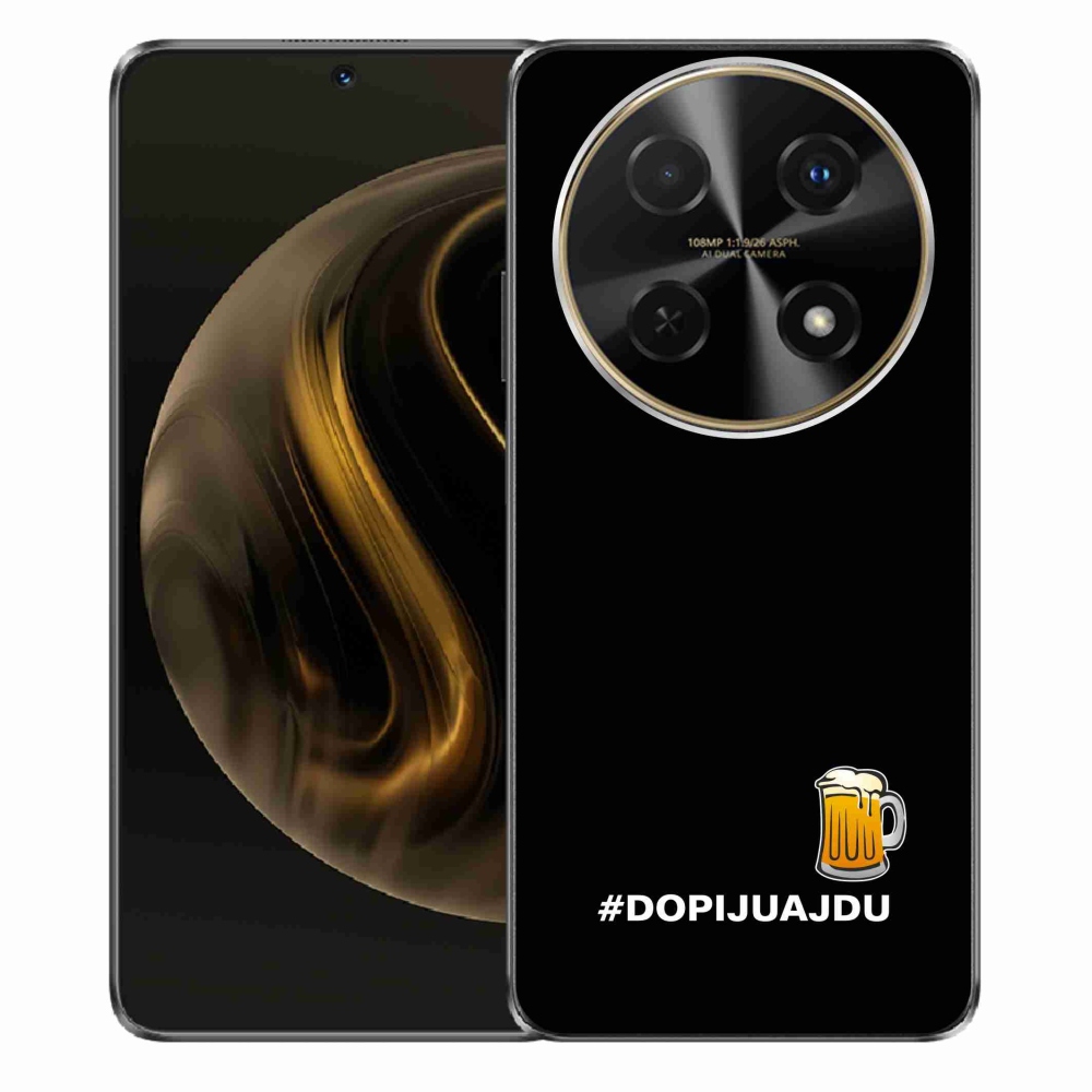 Gélový kryt mmCase na Huawei Nova 12i - pivný motív 1 čierne pozadie