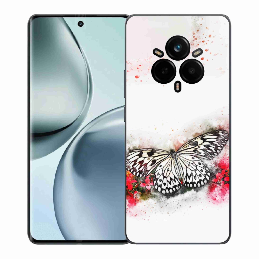 Gélový kryt mmCase na Realme 14 Pro+ 5G - čiernobiely motýľ