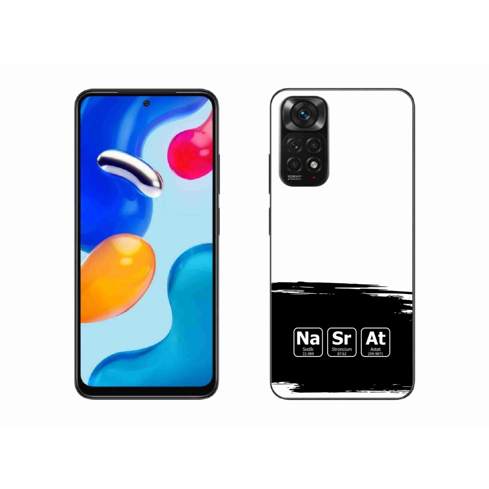 Gélový kryt mmCase na Xiaomi Redmi Note 11S 4G - chemické prvky čiernobiele pozadie