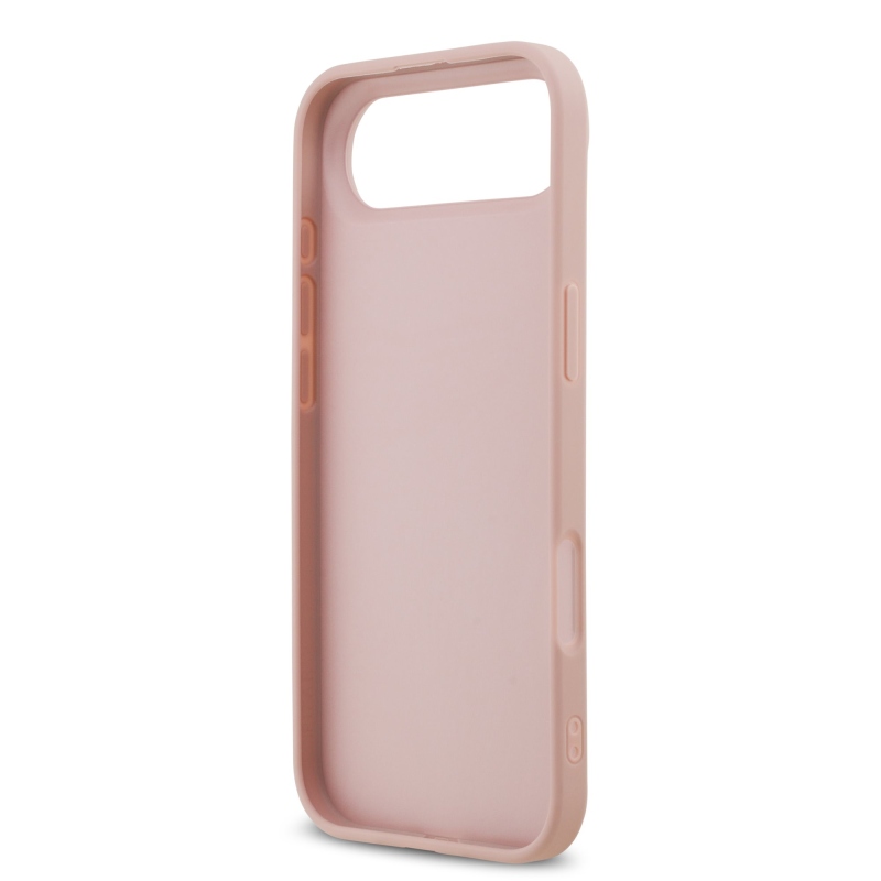 Guess PU Pevný zadný kryt s kovovým logom 4G Glitter pre iPhone Air Pink