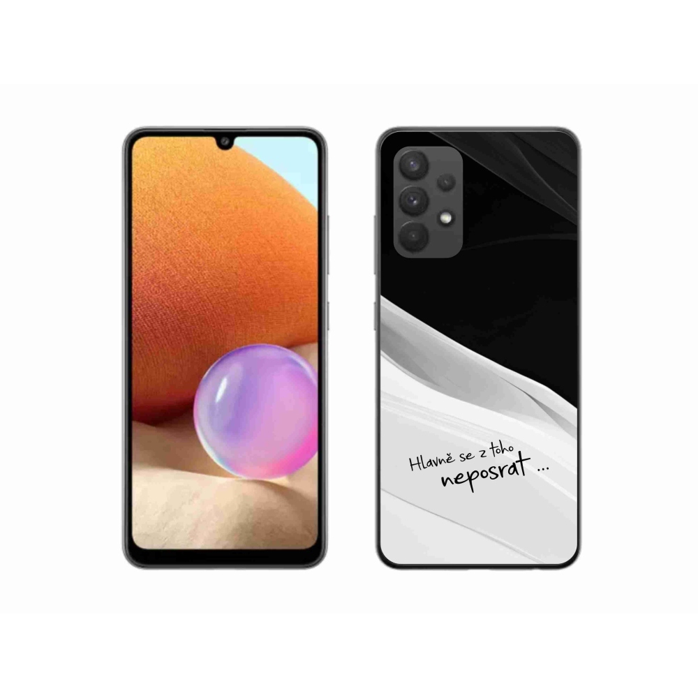 Gélový kryt mmCase na Samsung Galaxy A32 4G - vtipný text 13 bieločierne pozadie