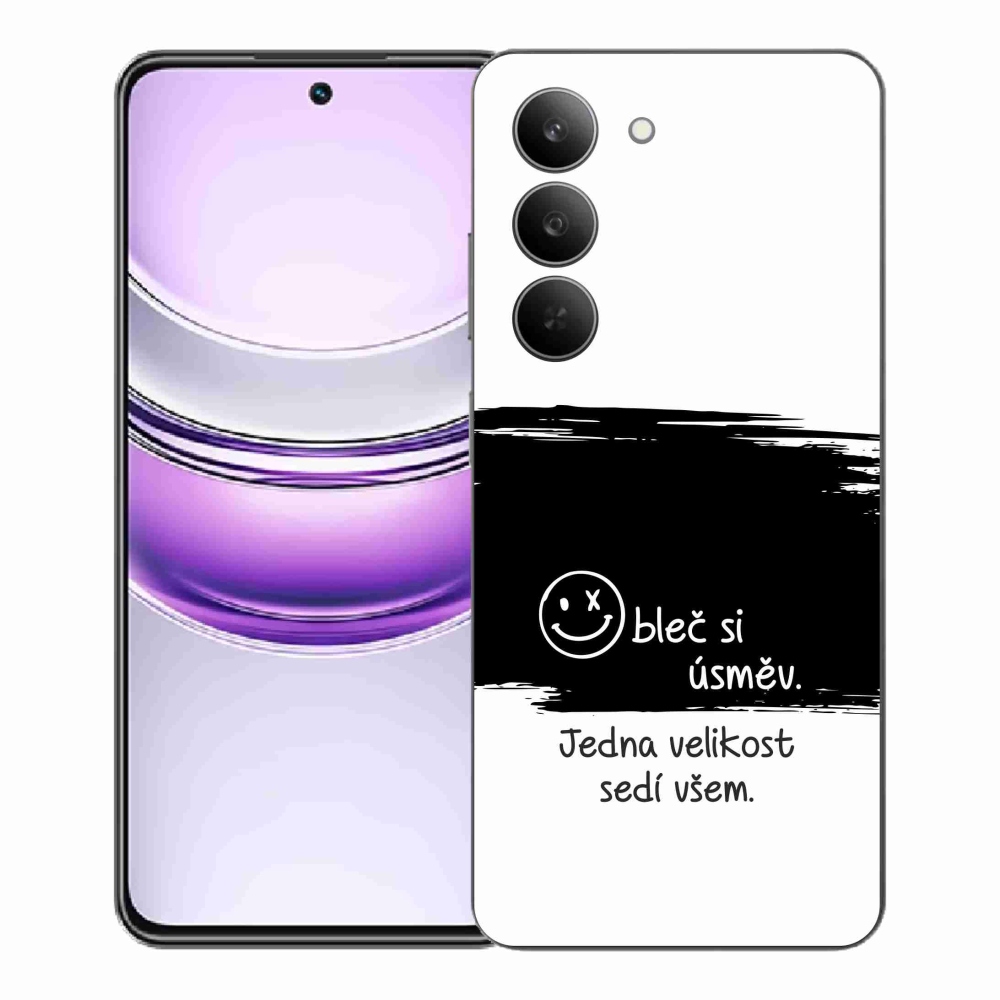 Gélový kryt mmCase na Realme 14x 5G - vtipný text 8 čiernobiele pozadie