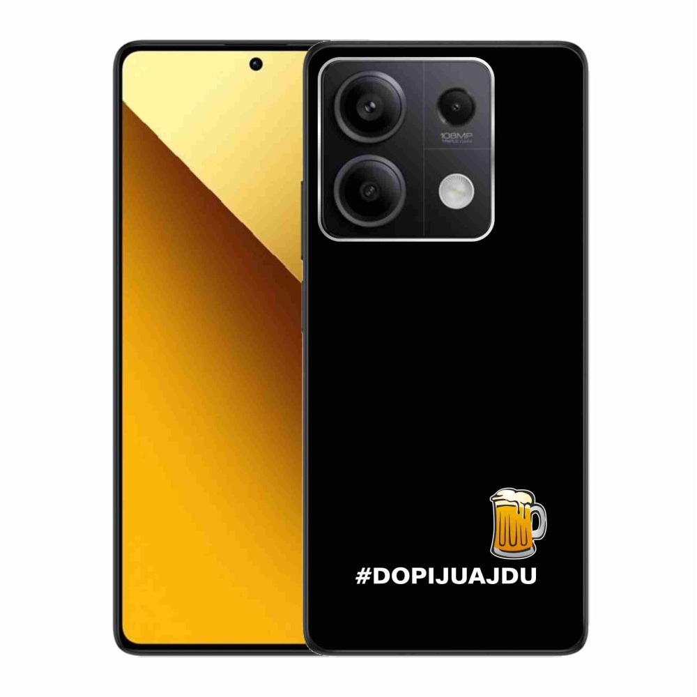 Gélový kryt mmCase na Xiaomi Redmi Note 13 5G - pivný motív 1 čierne pozadie