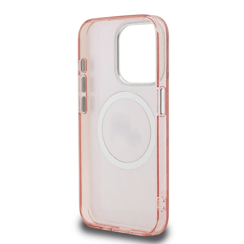 Karl Lagerfeld IML K&CH Heads Repeated Logo MagSafe Zadný Kryt pre iPhone 15 Pro Pink