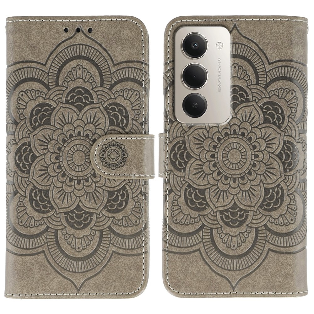 Mandala knižkové púzdro na Xiaomi Redmi 15 5G - šedé