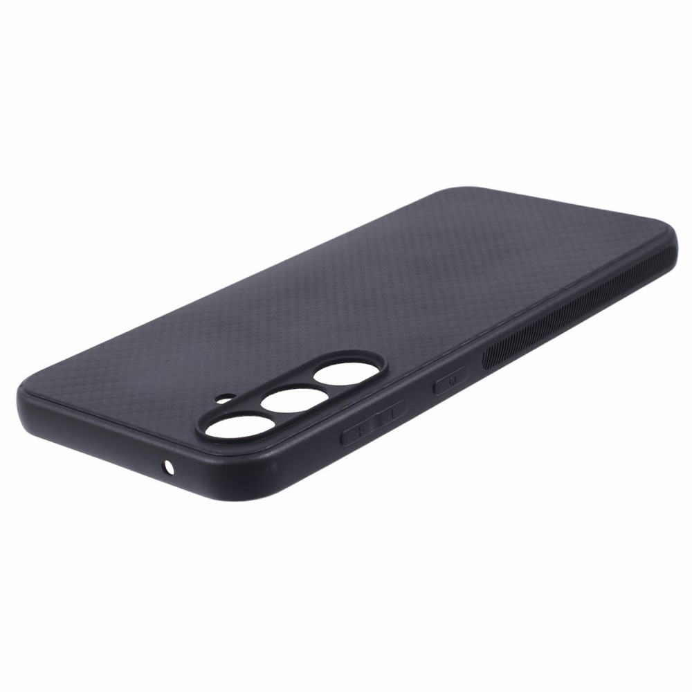 Carbon Fiber odolný gélový obal pre Samsung Galaxy S23 FE - čierny