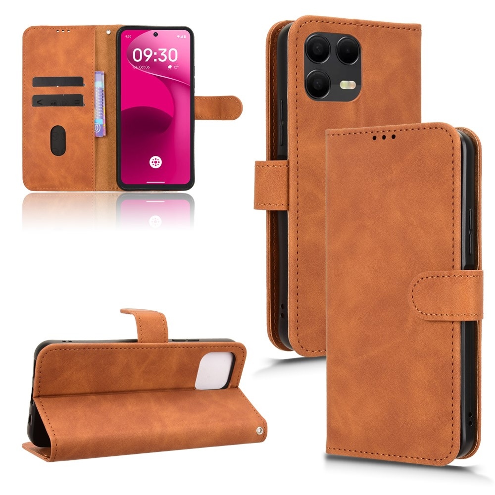 Feel knižkové púzdro na T-Mobile T Phone 3 Pro - hnedé