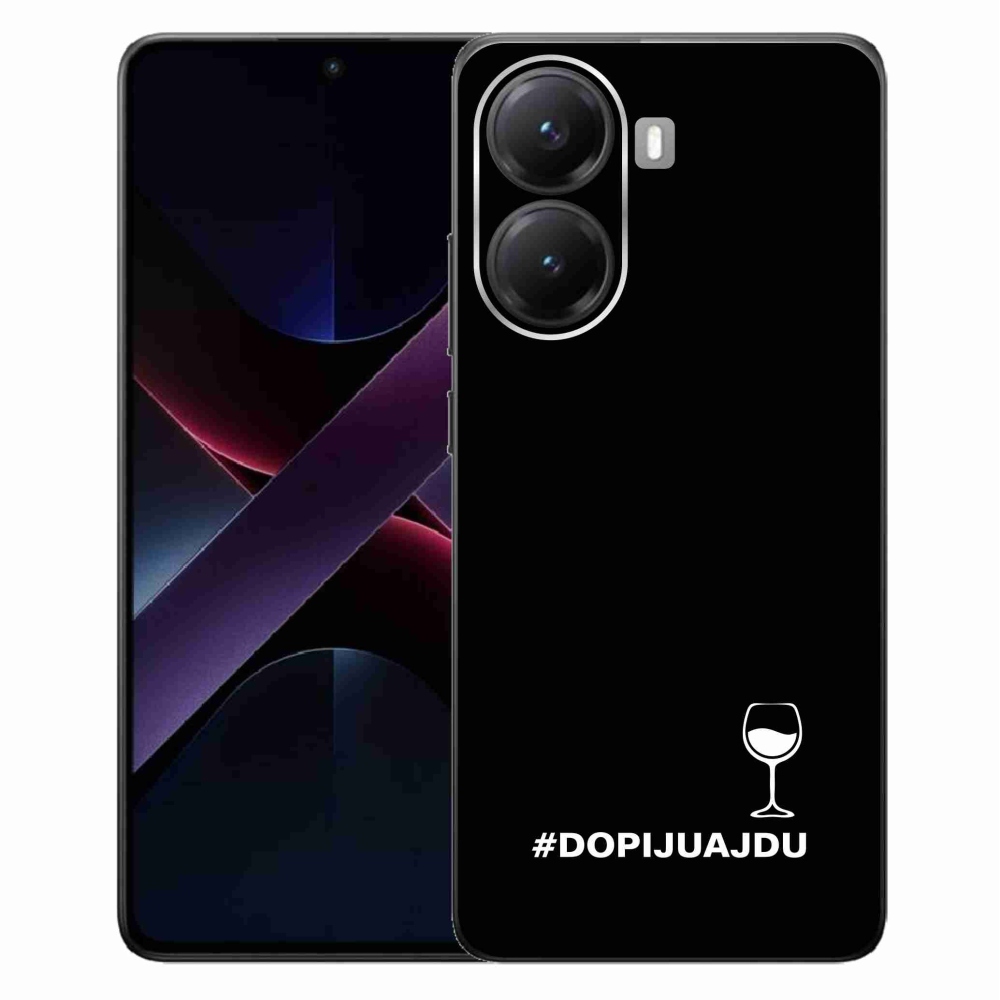 Gélový kryt mmCase na Xiaomi Poco X7 Pro 5G - vínny motív čierne pozadie