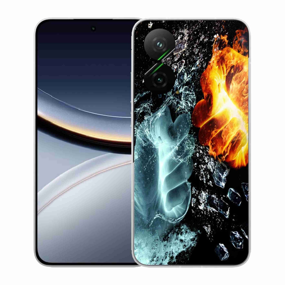 Gélový kryt mmCase na Xiaomi Poco F7 5G - voda a oheň